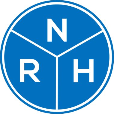 Beyaz arka planda NRH harf logosu tasarımı. NRH yaratıcı harflerin baş harfleri logo kavramı. NRH harf tasarımı.
