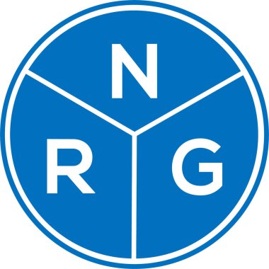 Beyaz arka planda NRG harf logosu tasarımı. NRG yaratıcı harflerin baş harfleri logo kavramı. NRG harf tasarımı.