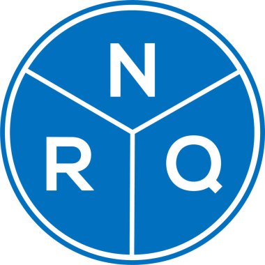 Beyaz arka planda NRQ harfi logo tasarımı. NRQ yaratıcı harflerin baş harfleri logo kavramı. NRQ harf tasarımı.
