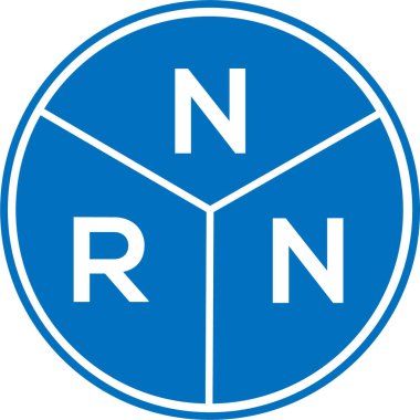 Beyaz arka planda NRN harf logosu tasarımı. NRN yaratıcı harflerin baş harfleri logo kavramı. NRN harf tasarımı.