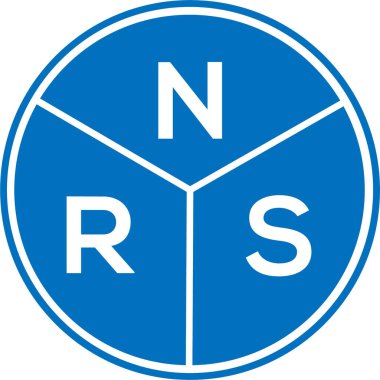 Beyaz arka planda NRS harf logosu tasarımı. NRS yaratıcı harflerin baş harfleri logo kavramı. NRS harf tasarımı.