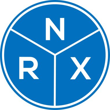Beyaz arka planda NRX harfli logo tasarımı. NRX yaratıcı harflerin baş harfleri logo kavramı. NRX harf tasarımı.