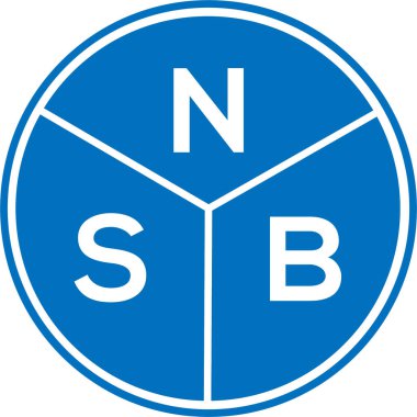 Beyaz arka planda NSB harfi logo tasarımı. NSB yaratıcı harflerin baş harfleri logo kavramı. NSB harf tasarımı.