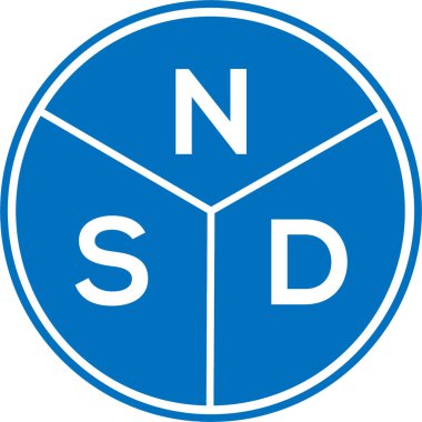 Beyaz arka planda NSD mektup logosu tasarımı. NSD yaratıcı harflerin baş harfleri logo kavramı. NSD mektup tasarımı.