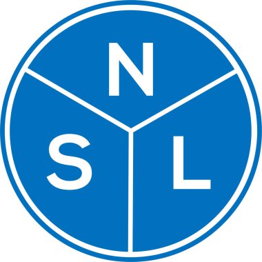Beyaz arkaplanda NSL harf logosu tasarımı. NSL yaratıcı harflerin baş harfleri logo kavramı. NSL harf tasarımı.
