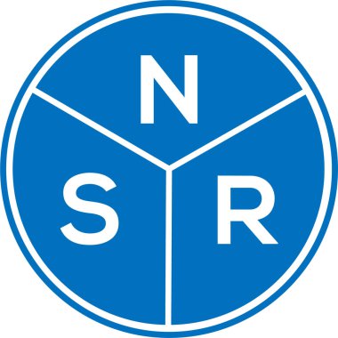 Beyaz arka planda NSR harf logosu tasarımı. NSR yaratıcı harflerin baş harfleri logo kavramı. NSR harf tasarımı.