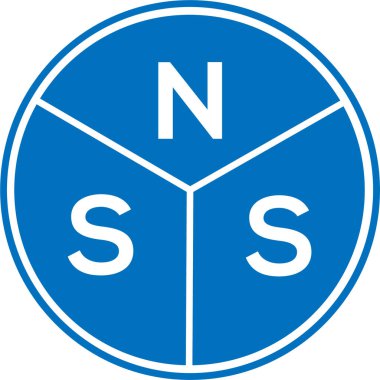 Beyaz arka planda NSS harf logosu tasarımı. NSS yaratıcı harflerin baş harfleri logo konsepti. NSS harf tasarımı.