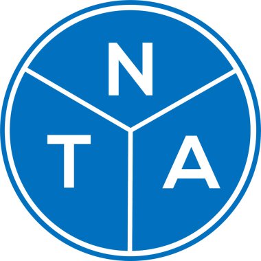Beyaz arka planda NTA mektup logosu tasarımı. NTA yaratıcı harf logosu konsepti. NTA harf tasarımı.