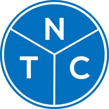 Beyaz arka planda NTC harf logosu tasarımı. NTC yaratıcı harflerin baş harfleri logo kavramı. NTC harf tasarımı.