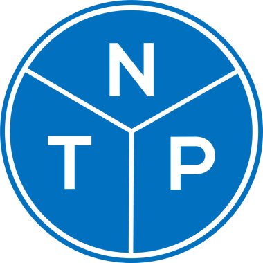 Beyaz arkaplanda NTP harf logosu tasarımı. NTP yaratıcı harflerin baş harfleri logo kavramı. NTP harf tasarımı.