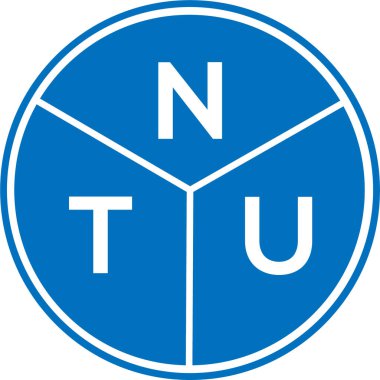 Beyaz arka planda NTU harf logosu tasarımı. NTU yaratıcı harf logosu konsepti. NTU harf tasarımı.