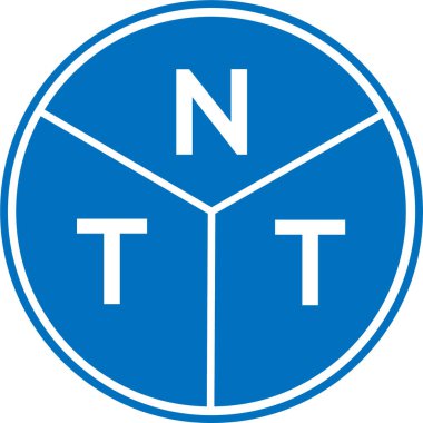 Beyaz arka planda NTT harf logosu tasarımı. NTT yaratıcı harf logosu konsepti. NTT harf tasarımı.