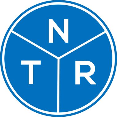 Beyaz arka planda NTR harf logosu tasarımı. NTR yaratıcı harflerin baş harfleri logo kavramı. NTR harf tasarımı.