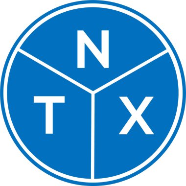 Beyaz arka planda NTX harfli logo tasarımı. NTX yaratıcı harflerin baş harfleri logo kavramı. NTX harf tasarımı.