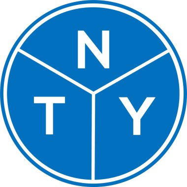 Beyaz arka planda NTY harfli logo tasarımı. NTY yaratıcı harfler logosu konsepti. NTY harf tasarımı.