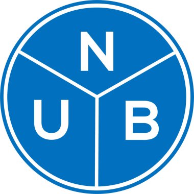 Beyaz arka planda NUB harfi logo tasarımı. NUB yaratıcı harflerin baş harfleri logo kavramı. NUB harf tasarımı.