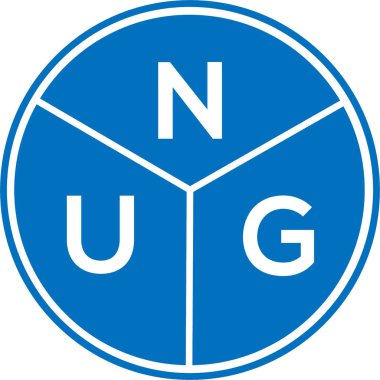 Beyaz arka planda NUG harfi logo tasarımı. NUG yaratıcı harf logosu konsepti. NUG harf tasarımı.