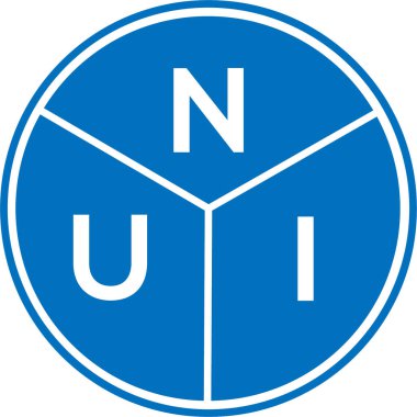 Beyaz arka planda NUI harf logosu tasarımı. NUI yaratıcı harfler logosu konsepti. NUI harf dizaynı. Beyaz arkaplanda NUI harf logosu tasarımı. NUI yaratıcı harfler logosu konsepti. NUI harf tasarımı.