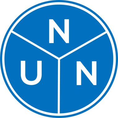 Beyaz arka planda NUN harfi logo tasarımı. NUN yaratıcı harflerin baş harfleri logo kavramı. NUN harf tasarımı.