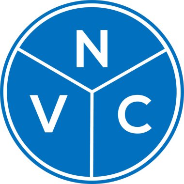 Beyaz arka planda NVC harf logosu tasarımı. NVC yaratıcı harflerin baş harfleri logo kavramı. NVC harf tasarımı.