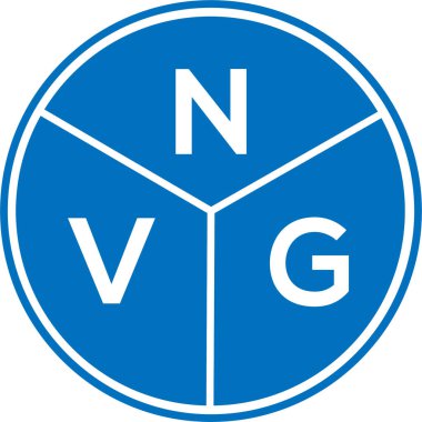 Beyaz arka planda NVG harf logosu tasarımı. NVG yaratıcı harflerin baş harfleri logo kavramı. NVG harf tasarımı.