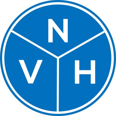 Beyaz arka planda NVH harf logosu tasarımı. NVH yaratıcı harflerin baş harfleri logo kavramı. NVH harf tasarımı.