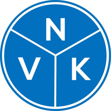 Beyaz arka planda NVK harf logosu tasarımı. NVK yaratıcı harflerin baş harfleri logo kavramı. NVK harf tasarımı.