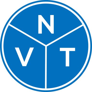 Beyaz arka planda NVT harf logosu tasarımı. NVT yaratıcı harf logosu konsepti. NVT harf tasarımı.