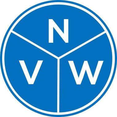 Beyaz arka planda NVW harf logosu tasarımı. NVW yaratıcı harflerin baş harfleri logo kavramı. NVW harf tasarımı.