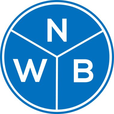 Beyaz arka planda NWB harfi logo tasarımı. NWB yaratıcı harf logosu konsepti. NWB harf tasarımı.