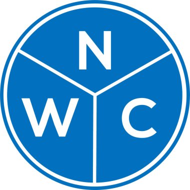 Beyaz arka planda NWC harf logosu tasarımı. NWC yaratıcı harf logosu konsepti. NWC harf tasarımı.