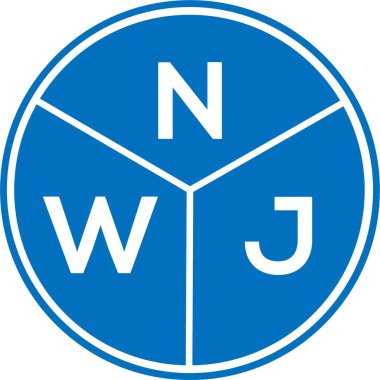 Beyaz arka planda NWJ harf logosu tasarımı. NWJ yaratıcı harflerin baş harfleri logo kavramı. NWJ harf tasarımı.