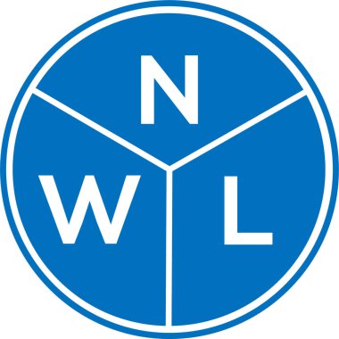 Beyaz arka planda NWL harf logosu tasarımı. NWL yaratıcı harflerin baş harfleri logo kavramı. NWL harf tasarımı.