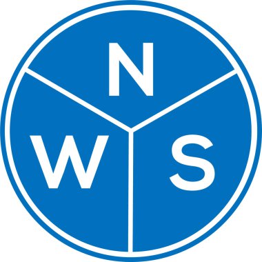 Beyaz arka planda NWS harf logosu tasarımı. NWS yaratıcı harflerin baş harfleri logo kavramı. NWS harf tasarımı.