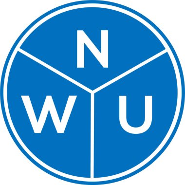 Beyaz arka planda NWU harf logosu tasarımı. NWU yaratıcı harf logosu konsepti. NWU harf tasarımı.