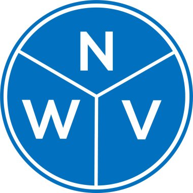 Beyaz arka planda NWV harf logosu tasarımı. NWV yaratıcı harflerin baş harfleri logo kavramı. NWV harf tasarımı.
