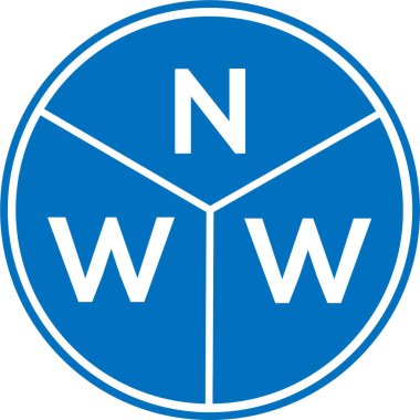 Beyaz arka planda NWW harf logosu tasarımı. NWW yaratıcı harflerin baş harfleri logo kavramı. NWW harf tasarımı.