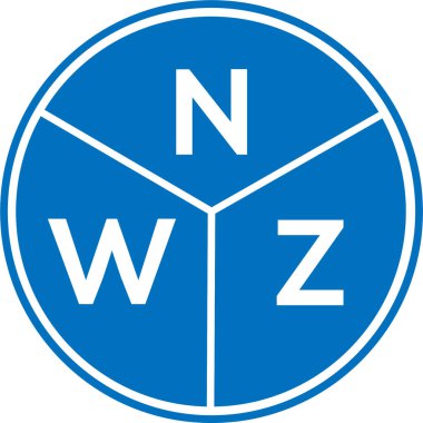 Beyaz arka planda NWZ harf logosu tasarımı. NWZ yaratıcı harflerin baş harfleri logo kavramı. NWZ harf tasarımı.