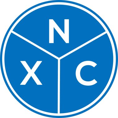 Beyaz arkaplanda NXC harf logosu tasarımı. NXC yaratıcı harflerin baş harfleri logo kavramı. NXC harf tasarımı.