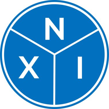 Beyaz arka planda NXI harf logosu tasarımı. NXI yaratıcı harflerin baş harfleri logo kavramı. NXI harf tasarımı.