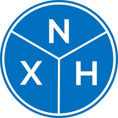 Beyaz arkaplanda NXH harf logosu tasarımı. NXH yaratıcı harflerin baş harfleri logo kavramı. NXH harf tasarımı.