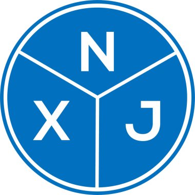 Beyaz arka planda NXJ harf logosu tasarımı. NXJ yaratıcı harflerin baş harfleri logo kavramı. NXJ harf tasarımı.