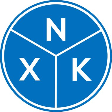 Beyaz arkaplanda NXK harf logosu tasarımı. NXK yaratıcı harflerin baş harfleri logo kavramı. NXK harf tasarımı.