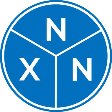 Beyaz arkaplanda NXN harf logosu tasarımı. NXN yaratıcı harflerin baş harfleri logo kavramı. NXN harf tasarımı.