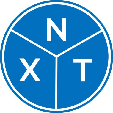 Beyaz arkaplanda NXT harf logosu tasarımı. NXT yaratıcı harf logosu konsepti. NXT harf tasarımı.