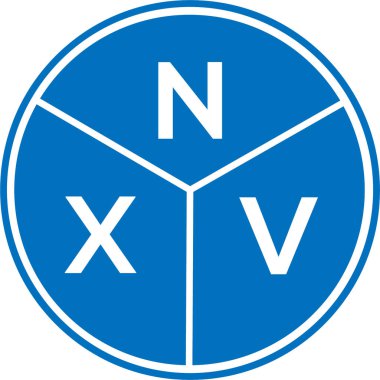 Beyaz arkaplanda NXV harf logosu tasarımı. NXV yaratıcı harflerin baş harfleri logo kavramı. NXV harf tasarımı.