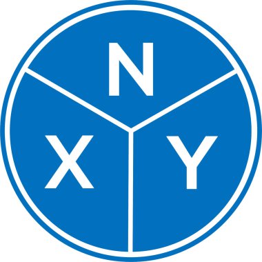 Beyaz arkaplanda NXY harf logosu tasarımı. NXY yaratıcı harflerin baş harfleri logo kavramı. NXY harf tasarımı.