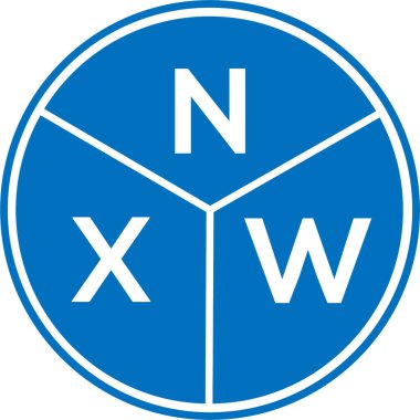Beyaz arkaplanda NXW harf logosu tasarımı. NXW yaratıcı harflerin baş harfleri logo kavramı. NXW harf tasarımı.