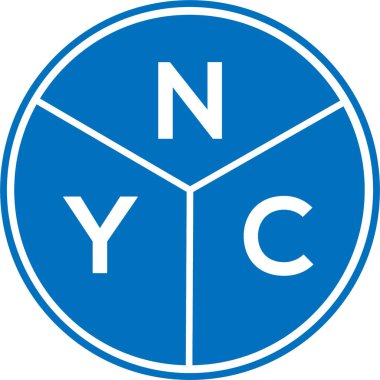Beyaz arka planda NYC harf logosu tasarımı. NYC yaratıcı harf logosu konsepti. NYC mektup tasarımı.