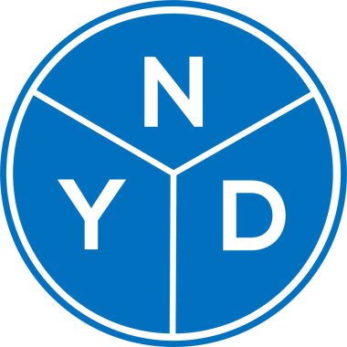 Beyaz arka planda NYD mektup logosu tasarımı. NYD yaratıcı harfler logosu konsepti. NYD mektup tasarımı.